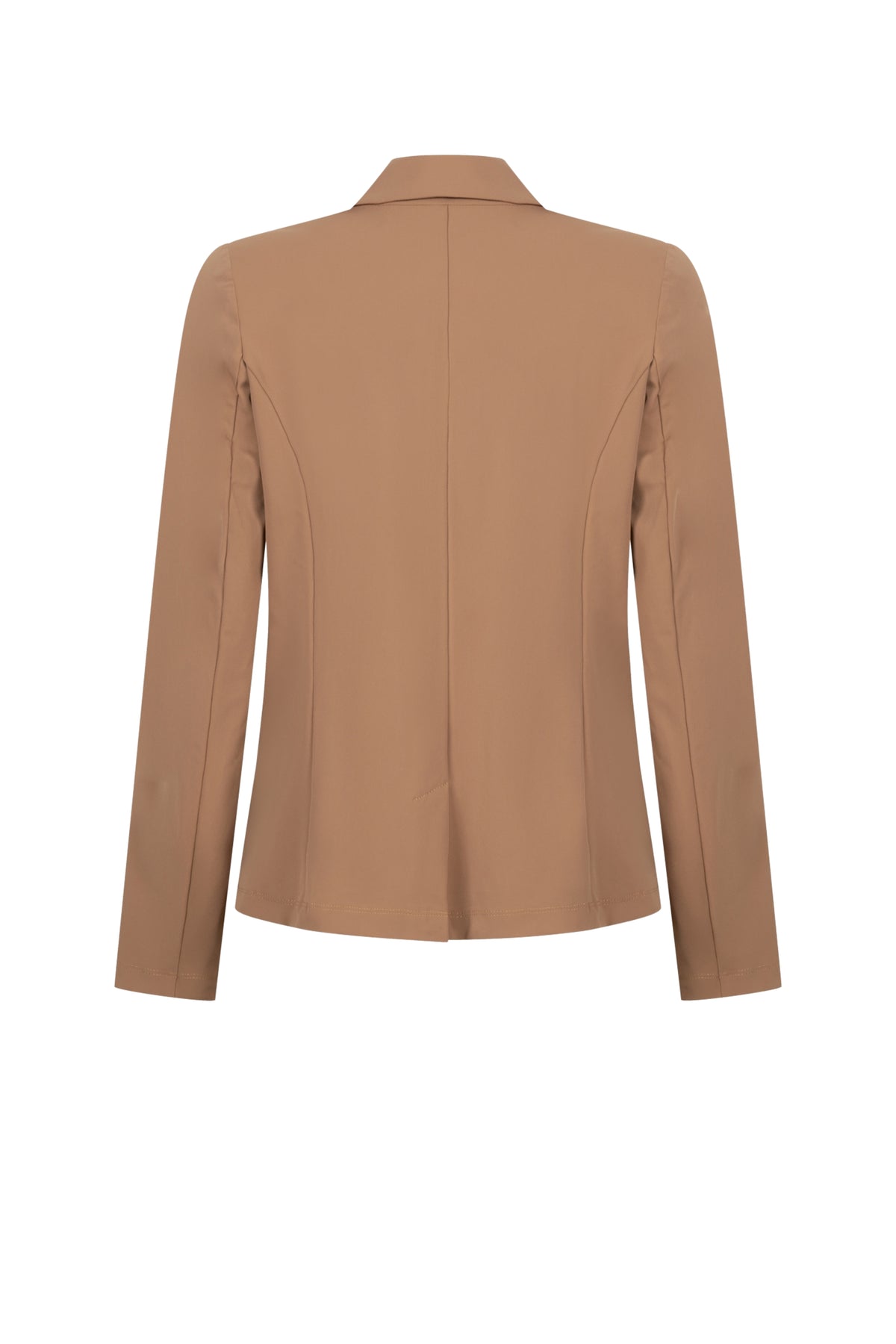 Zoso Travel Blazer Chantal Summer Camel, lichtgewicht damesblazer, getoond in een zomerse camel kleur.