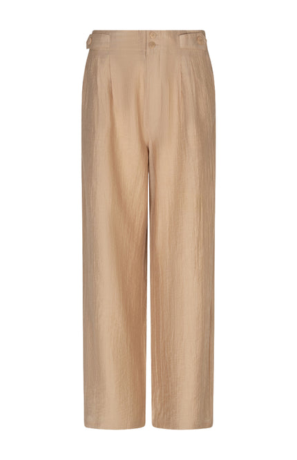 EsQualo Broek Wide Light Crinkle Sand HS26.14216 Stretchshop.nl