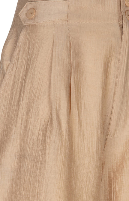 EsQualo Broek Wide Light Crinkle Sand HS26.14216 Stretchshop.nl