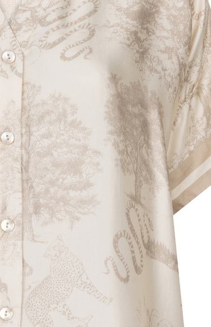 EsQualo Blouse Safari Print HS26.14225 Stretchshop.nl