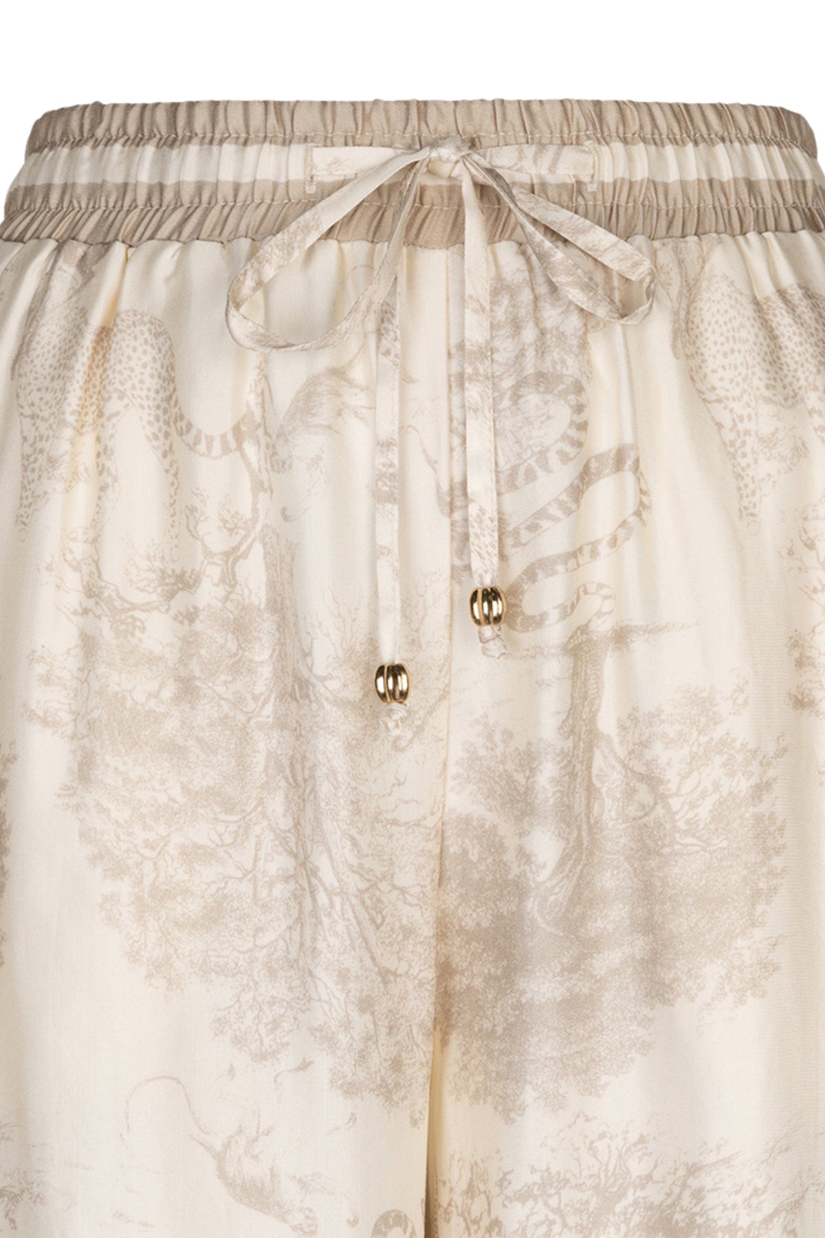 LARISSA EsQualo safari print broek met comfortabele pasvorm en modieus design, zichtbaar in de afbeelding.