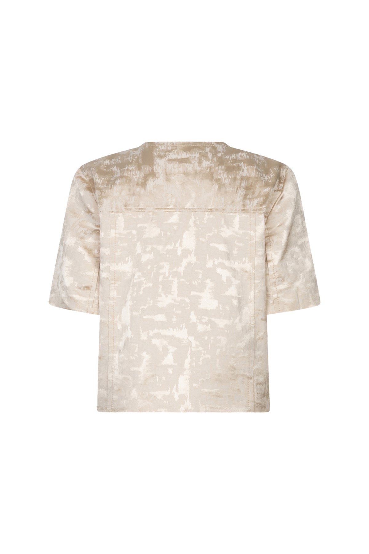 Natuurlijke jacquardjas van EsQualo met gedetailleerd patroon, draagbaar voor casual en elegante gelegenheden.