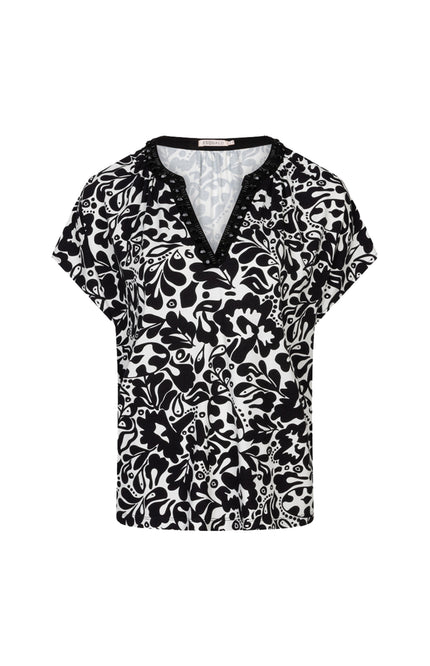EsQualo Top Golden Print HS26.30201 Stretchshop.nl