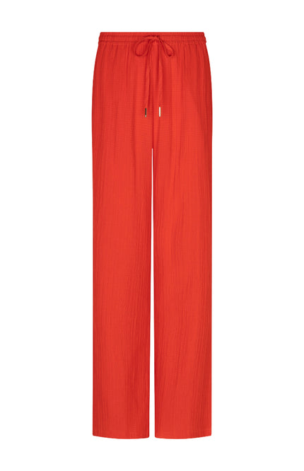 EsQualo Broek Fancy Crinkle Red HS26.10235 Stretchshop.nl
