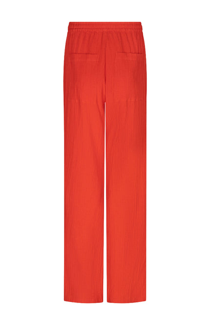 EsQualo Broek Fancy Crinkle Red HS26.10235 Stretchshop.nl