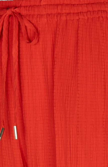 EsQualo Broek Fancy Crinkle Red HS26.10235 Stretchshop.nl