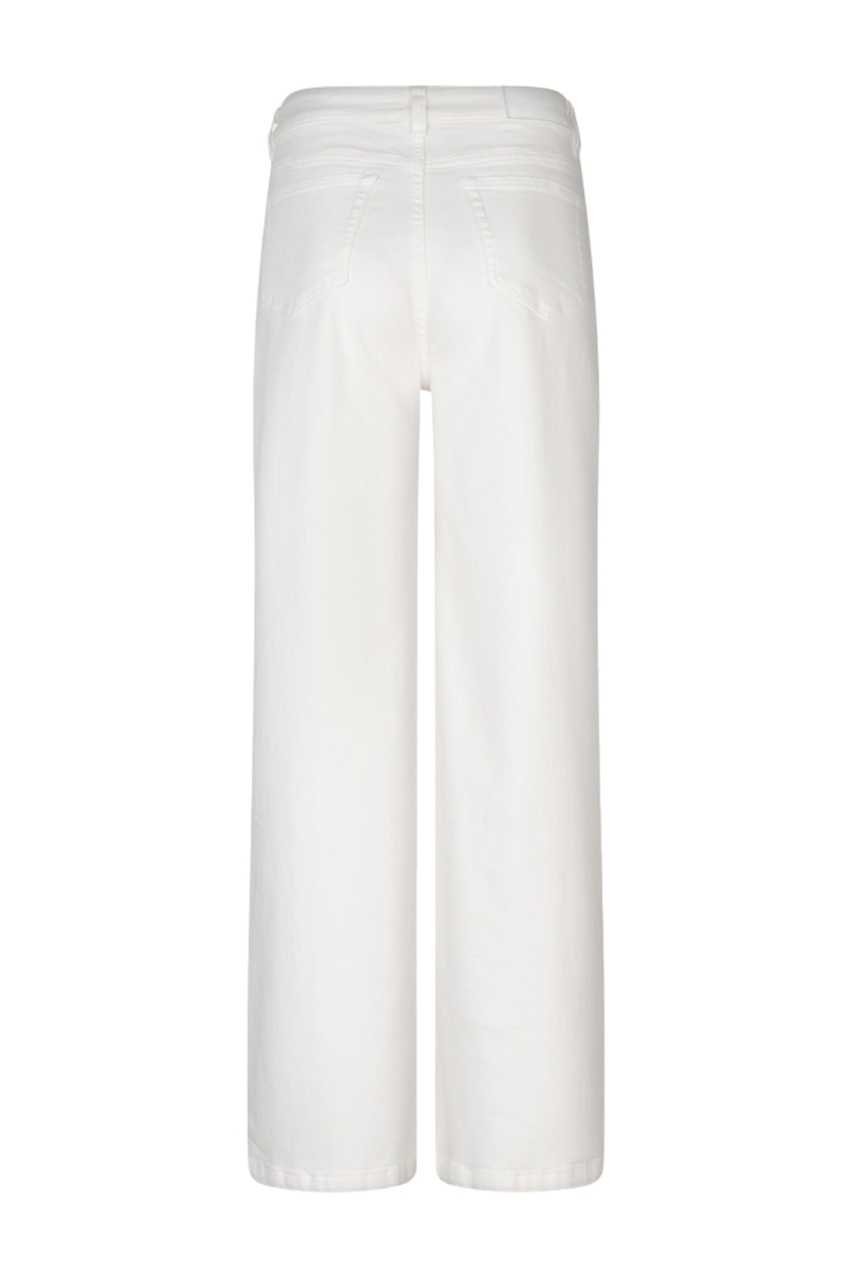 Breed, offwhite denim jeans van EsQualo met wijde pasvorm en high-rise taille, zichtbaar in de afbeelding.