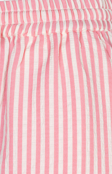 EsQualo Short Contrast Stripe Offwhite Pink HS26.15203 Stretchshop.nl