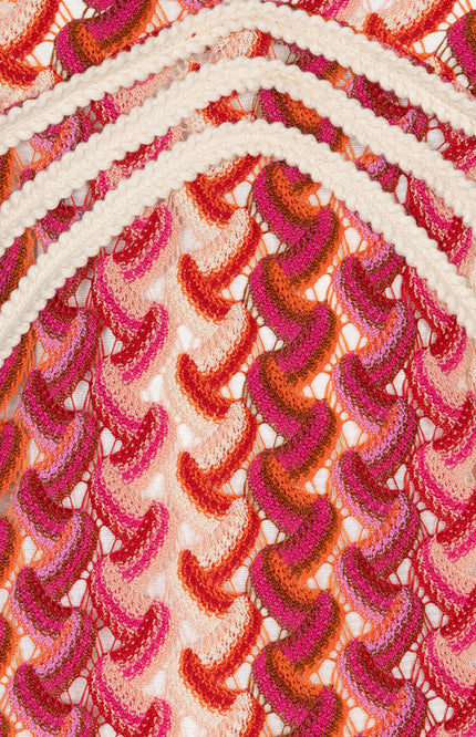 EsQualo Jurk Maxi Colored Crochet Multi Color HS26.28222 Stretchshop.nl