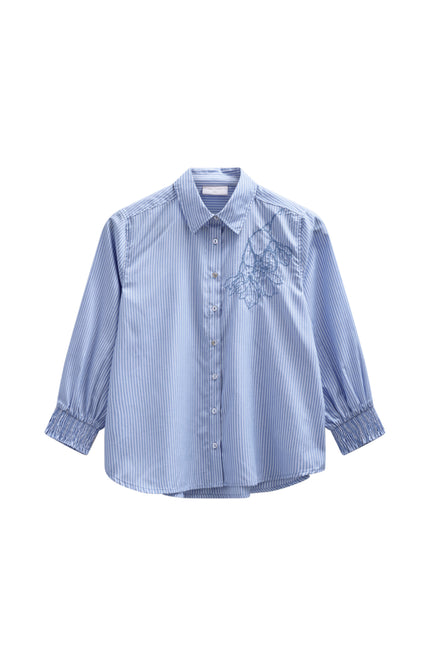 Freequent Blouse Fqevalina Vista Blue Star Offwhite 207661 Stretchshop.nl
