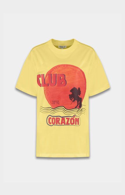 Harper & Yve T-Shirt Clubcorazon Light Yellow SS6Y307 Stretchshop.nl