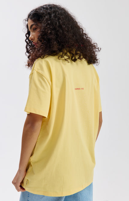 Harper & Yve T-Shirt Clubcorazon Light Yellow SS6Y307 Stretchshop.nl