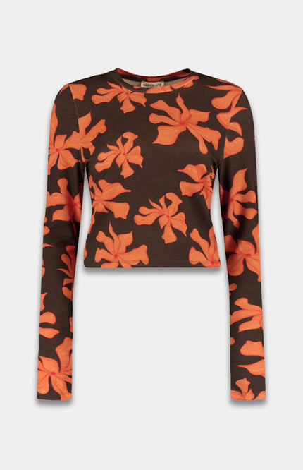 Harper & Yve Top Steff Wild Flower Orange SS6T504 Stretchshop.nl