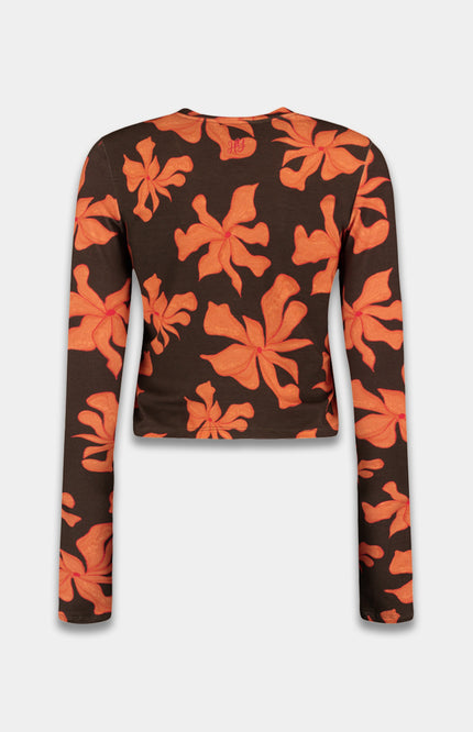 Harper & Yve Top Steff Wild Flower Orange SS6T504 Stretchshop.nl