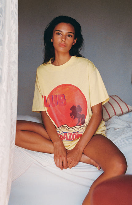 Harper & Yve T-Shirt Clubcorazon Light Yellow SS6Y307 Stretchshop.nl