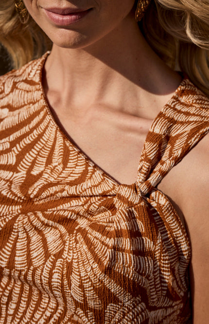 Tramontana Jurk Flowy Shells Print Browns T03-20-501 4 Stretchshop.nl