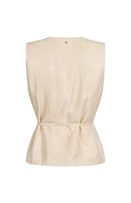 Tramontana Gilet Shimmer Flower Belt Pebble C06-20-802 3 Stretchshop.nl