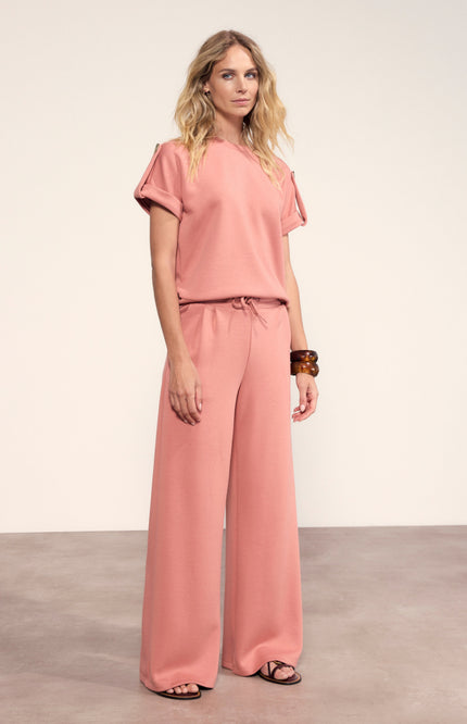 Tramontana Top Technical Sweat Epaulets Dusty Rose C09-20-402 3 Stretchshop.nl