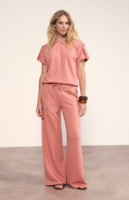 Tramontana Top Technical Sweat Epaulets Dusty Rose C09-20-402 3 Stretchshop.nl