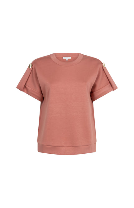 Tramontana Top Technical Sweat Epaulets Dusty Rose C09-20-402 3 Stretchshop.nl