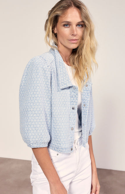 Tramontana Jacket Embroidered Light Blue Denim C14-20-801 3 Stretchshop.nl