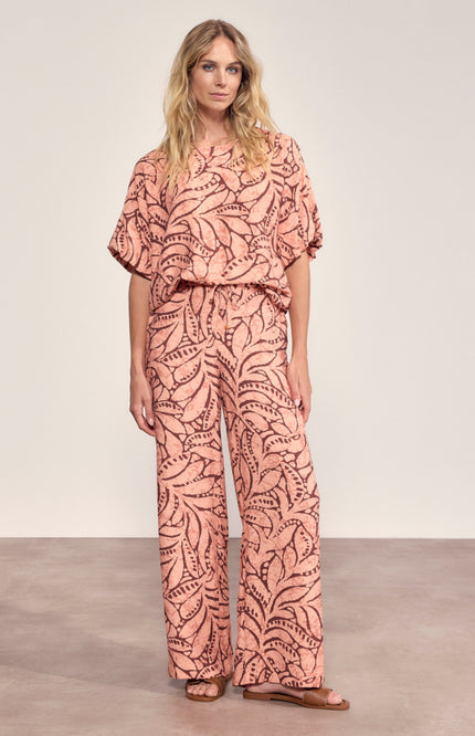 Tramontana Top Leaf Luxe Print Peach C17-20-401 3 Stretchshop.nl