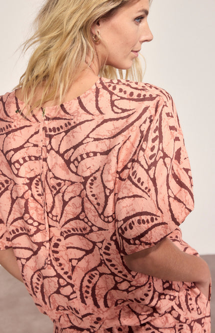 Tramontana Top Leaf Luxe Print Peach C17-20-401 3 Stretchshop.nl