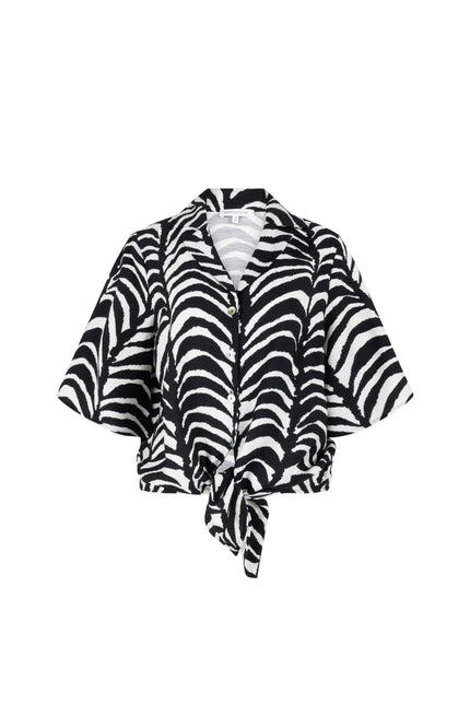Tramontana Blouse Palm Eclipse Print Blacks C28-20-301 4 Stretchshop.nl