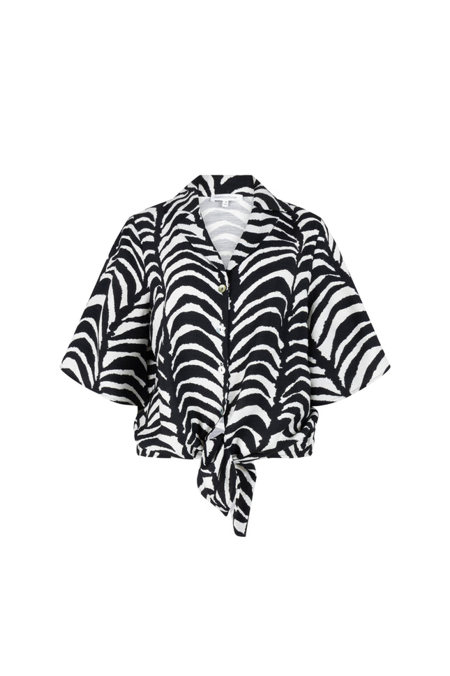 Tramontana Blouse Palm Eclipse Print Blacks C28-20-301 4 Stretchshop.nl
