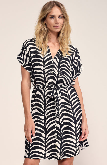 Tramontana Jurk Palm Eclipse Print Blacks C28-20-501 4 Stretchshop.nl