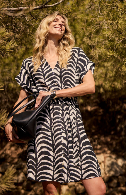 Tramontana Jurk Palm Eclipse Print Blacks C28-20-501 4 Stretchshop.nl