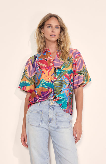 Tramontana Blouse Electric Bloom Print Multi Colours C29-20-301 4 Stretchshop.nl