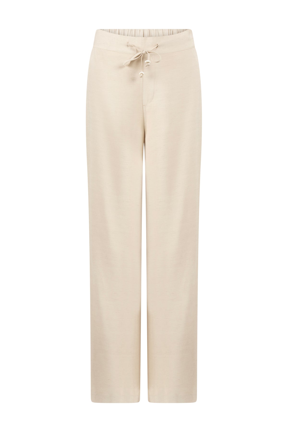 Linnenblend broek van Tramontana in pebble kleur, casual pasvorm en comfortabele stof, zichtbaar op de afbeelding.