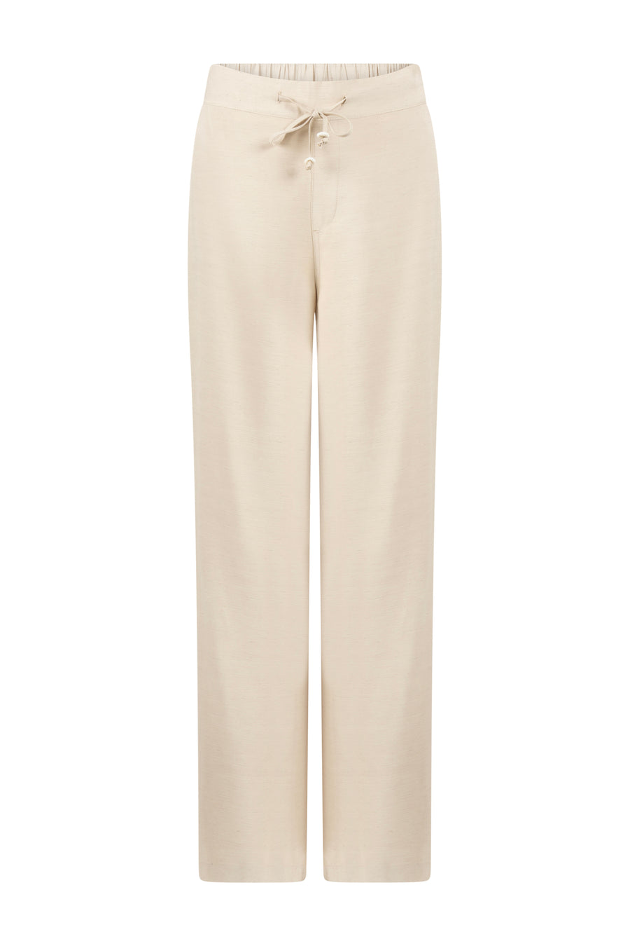 Linnenblend broek van Tramontana in pebble kleur, casual pasvorm en comfortabele stof, zichtbaar op de afbeelding.