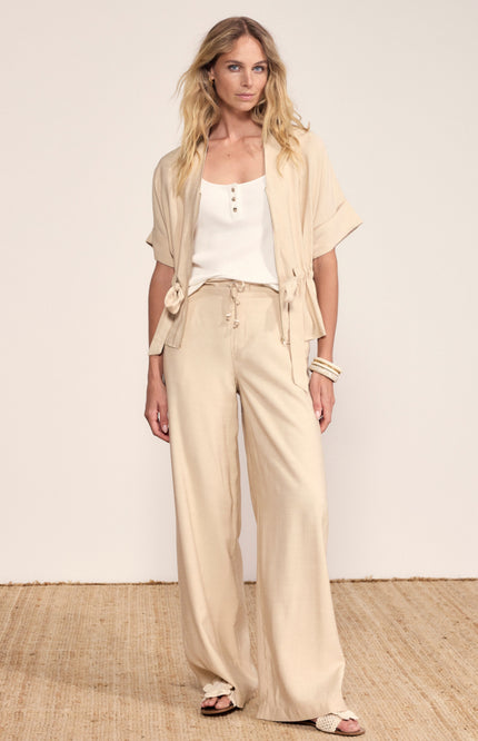 Tramontana Broek Linen Blend Pebble C30-20-101 4 Stretchshop.nl