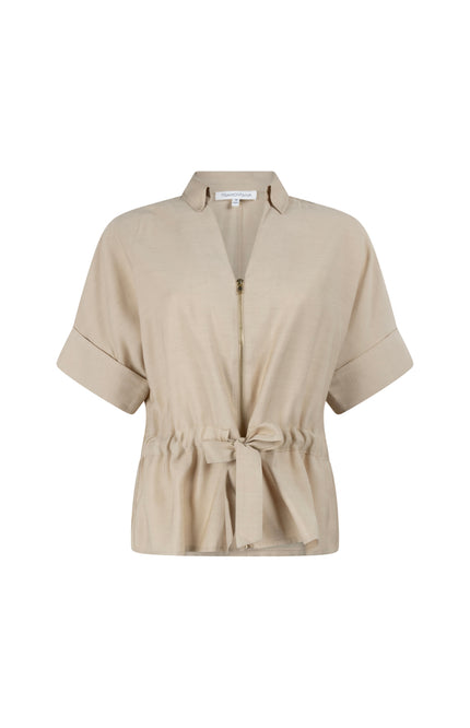 Tramontana Blouse Zipper Pebble C30-20-301 4 Stretchshop.nl