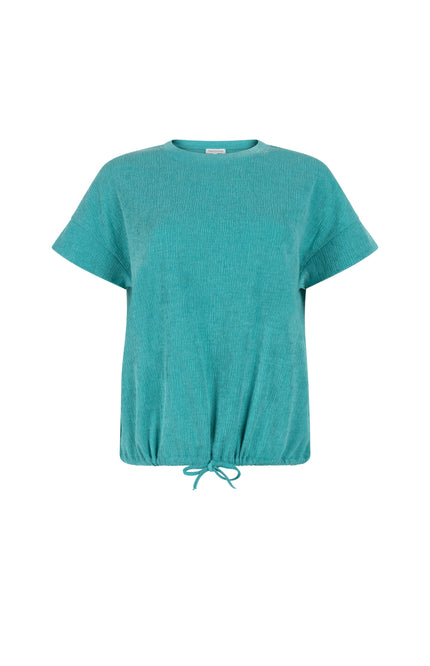 Tramontana Top Crinkled Deep Aqua Blue K01-20-403 3 Stretchshop.nl
