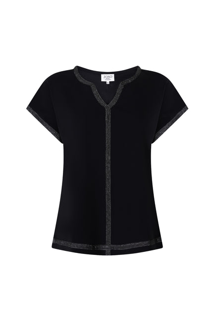 Zoso Travel Blouse Annika Black 263 Stretchshop.nl