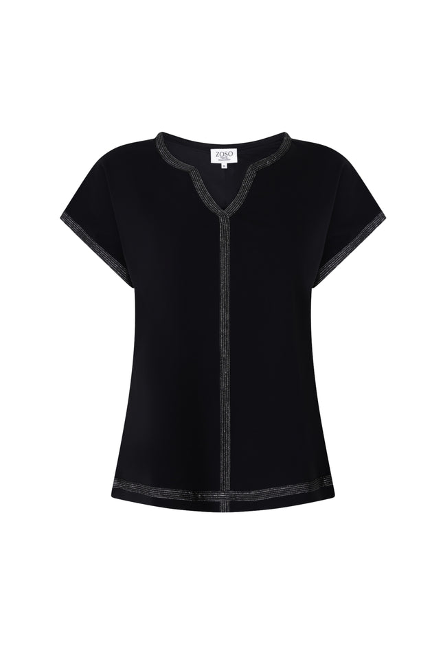Zoso Travel Blouse Annika Black 263 Stretchshop.nl