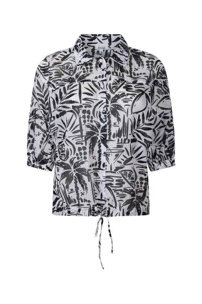Zoso Blouse Fonda White Black 263 Stretchshop.nl