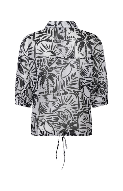 Zoso Blouse Fonda White Black 263 Stretchshop.nl