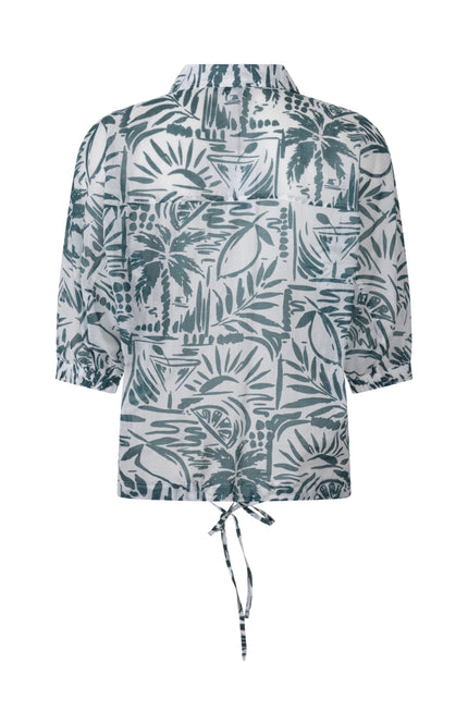 Zoso Blouse Fonda White Green 263 Stretchshop.nl