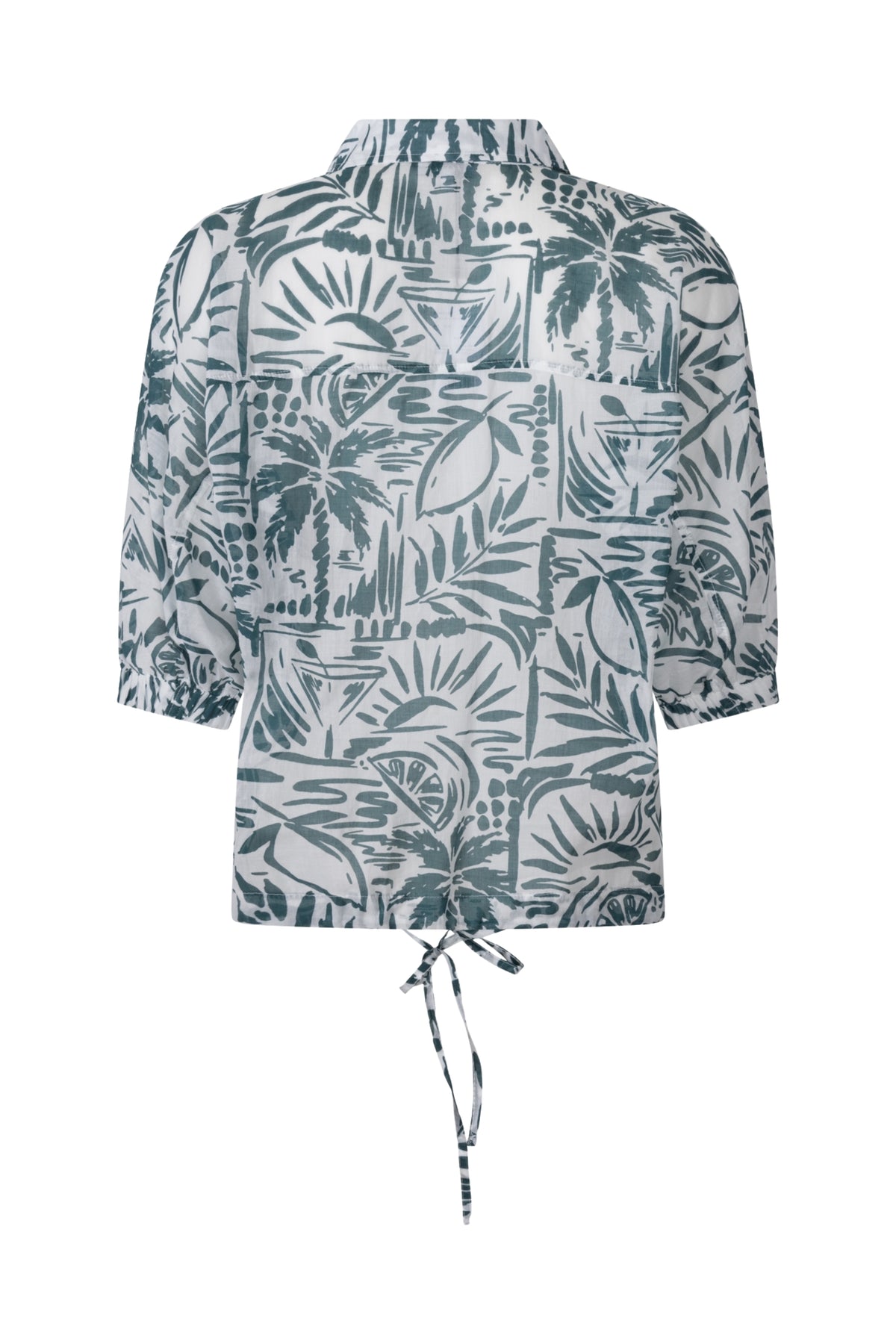 Witte en groene blouse Fonda van Zoso, model Larissa, met stijlvolle details en een elegante pasvorm.