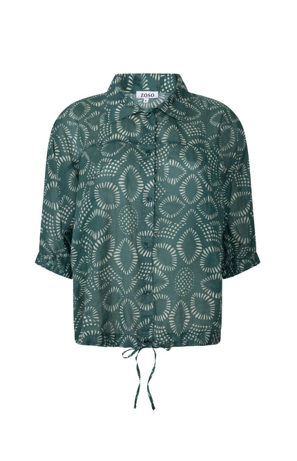 Zoso Blouse Iris Green 263 Stretchshop.nl