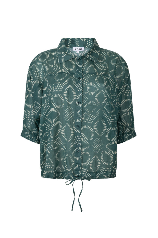 Zoso Blouse Iris Green 263 Stretchshop.nl