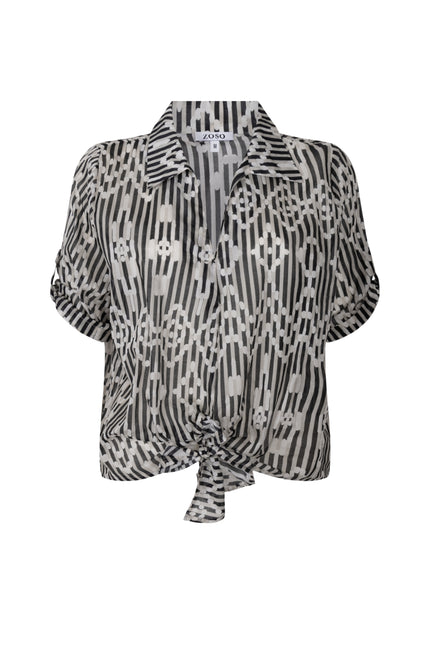 Zoso Blouse Isa Black Sand 263 Stretchshop.nl