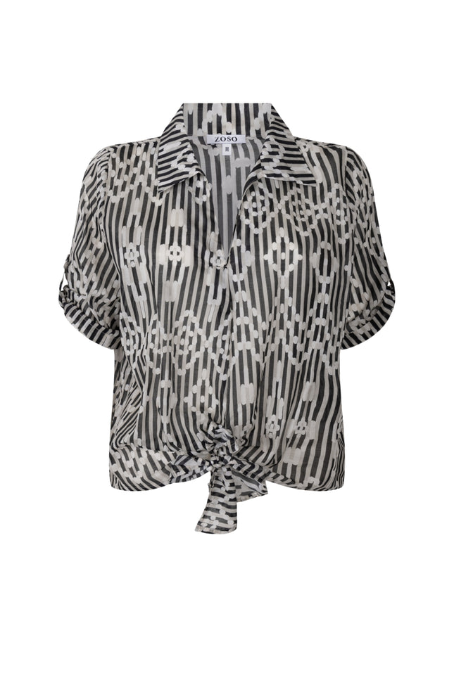 Zoso Blouse Isa Black Sand 263 Stretchshop.nl