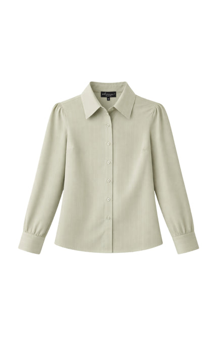 Elvira Casuals Blouse Jessie Sage Stripe Linnen Stretchshop.nl
