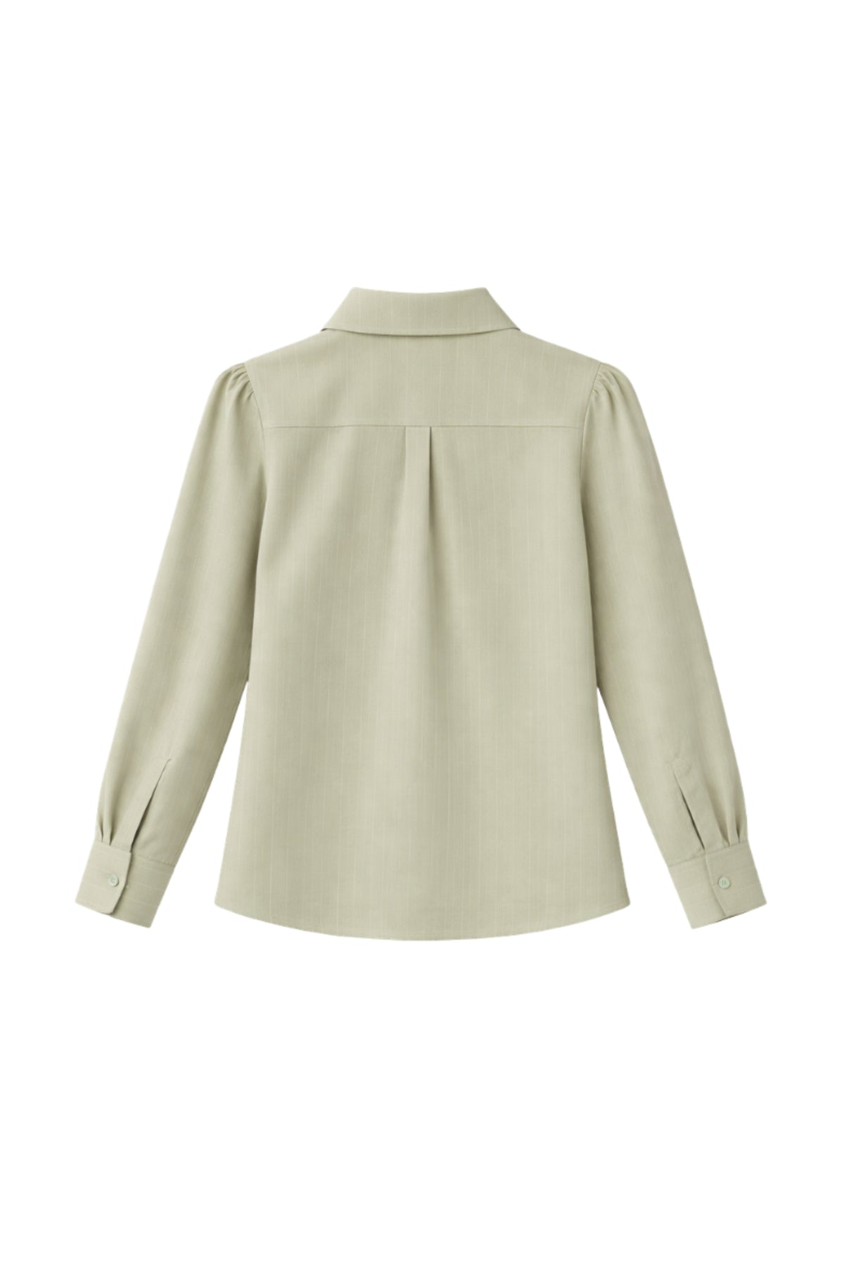 Lichte groene gestreepte linnen blouse Jessie van Elvira Casuals, met korte mouwen en stijlvolle pasvorm.