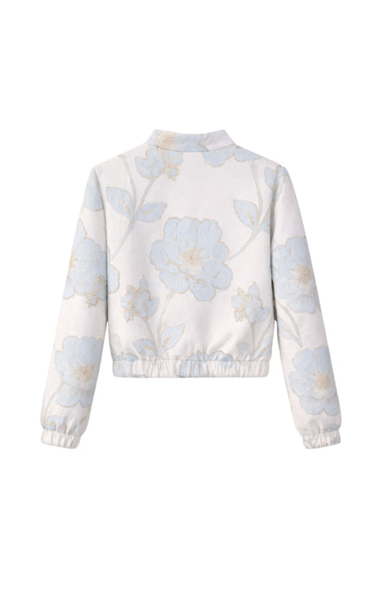Elvira Casuals Bomber Lesley Blue Flowers Stretchshop.nl